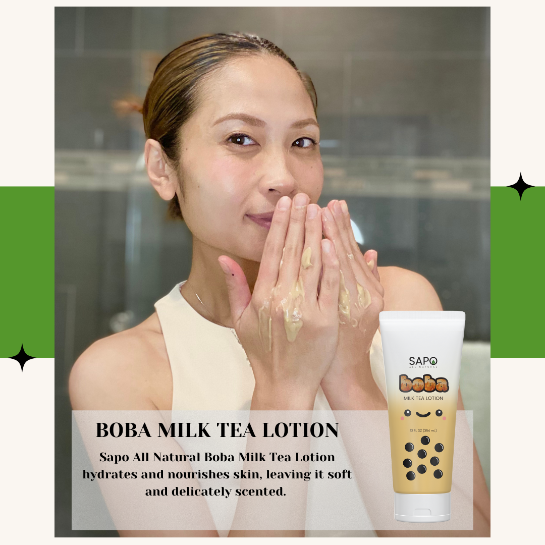 Sapo All Natural Boba Lotion - Hydrating & Moisturizing Skincare for Skin Repair & Comfort - Bring Fun & Moisture into Your Skin Care - Caramel Scent