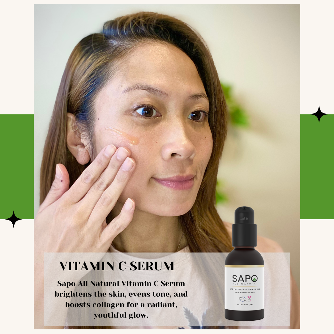 Sapo All Natural Vitamin C Serum with Hyaluronic Acid & Chamomile – Brightens & Restores Your Skin